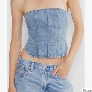 Aritzia the 90’s Denim Bustier Top XS
